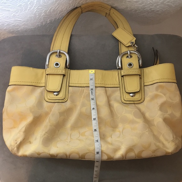 Coach Signature Yellow Handbag - Picture 15 of 16